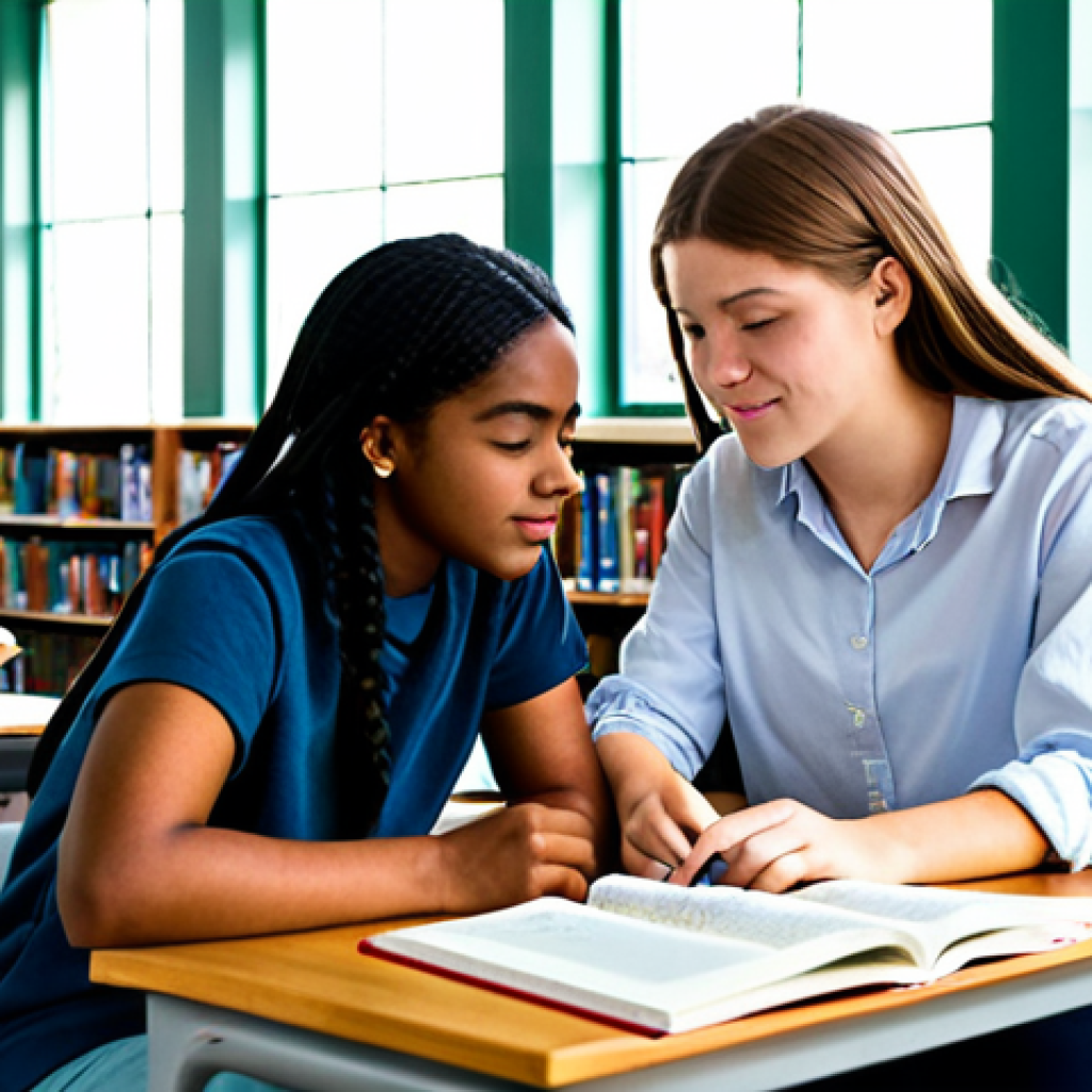 **

"A diverse group of fully clothed high school students studying together in a bright, modern library with large windows, appropriate content, safe for work. Bookshelves are filled, sunlight streams in, creating a warm and inviting atmosphere. Perfect anatomy, correct proportions, natural pose, well-formed hands, proper finger count. The students are wearing modest, casual clothing, professional, family-friendly. High quality, professional photography."

**