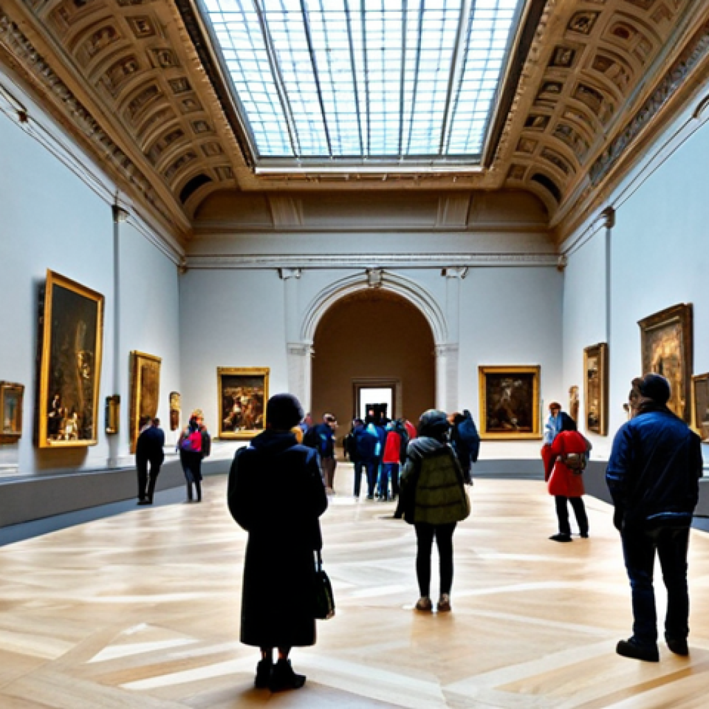 미국 유명 미술관 - **A grand hall in the Metropolitan Museum of Art, New York, showcasing diverse art pieces from diffe...