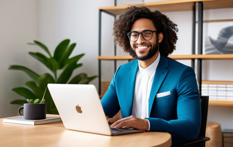 미국 기업 문화 - **Prompt for Hybrid Work and Work-Life Balance:**
    "A vibrant scene depicting a diverse group of ...