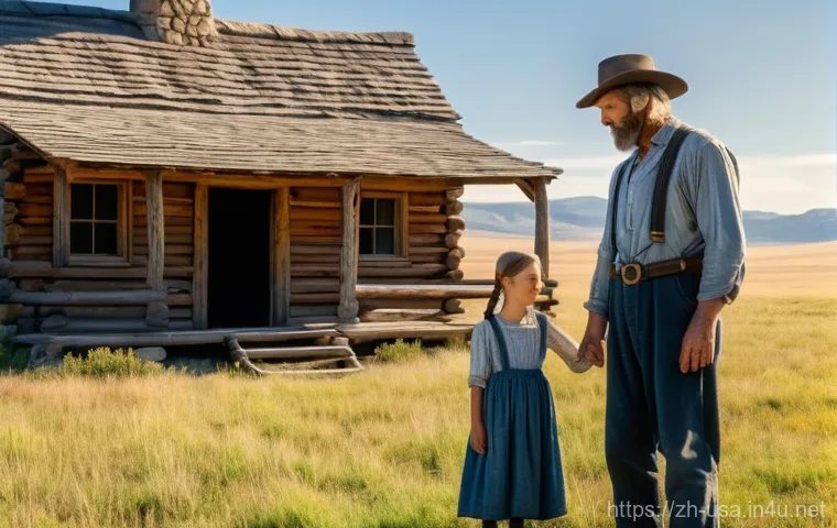 미국 서부 개척시대 역사 - Image Prompt 1: The Pioneer Family's New Beginning**