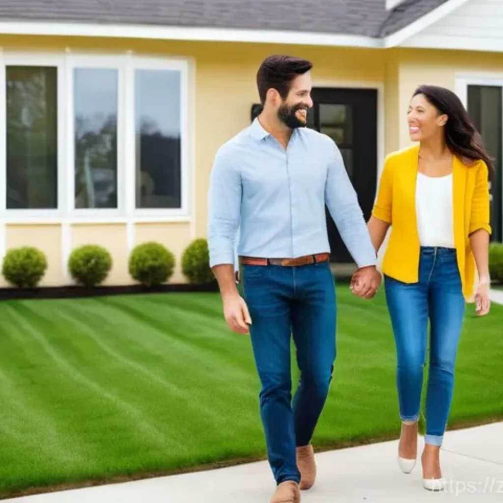 미국 주택 시장 동향 - **Prompt 1: Optimistic First-Time Homebuyers**
    "A diverse young couple in their late 20s or earl...