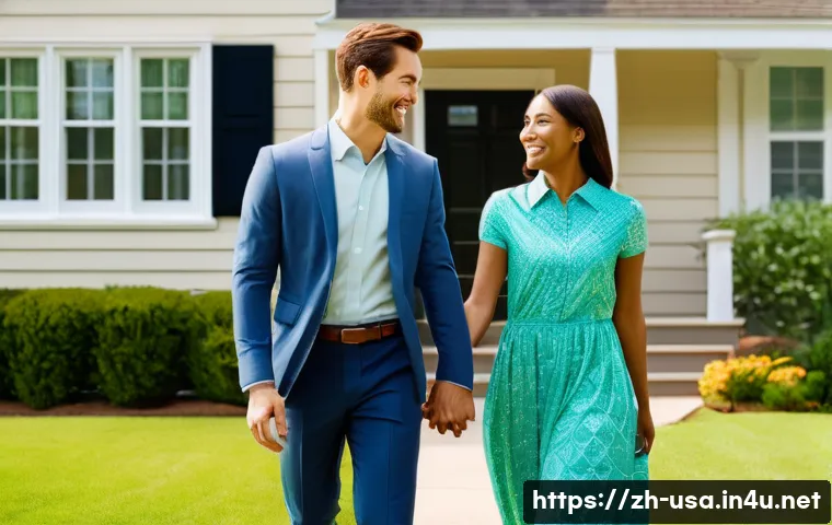 미국에서 집을 살 때 고려할 점 - **Prompt 1: The American Dream Home with Financial Considerations**
    "A vibrant, sunny image of a...