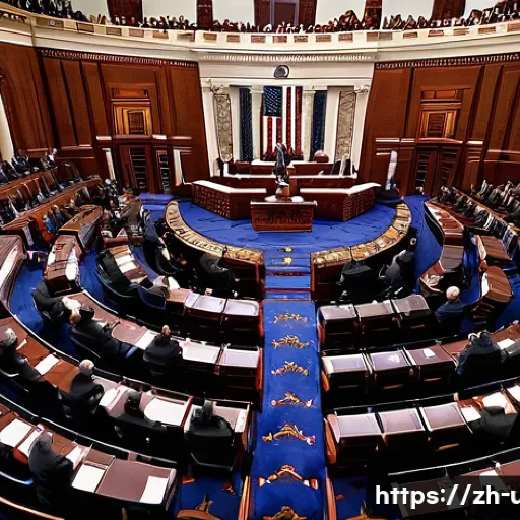미국 연방정부 구조 - A detailed illustration of the United States Capitol building with the Senate and House chambers vis...