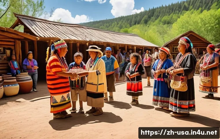 미국 인디언 보호구역 - A vibrant scene inside a Native American reservation showcasing a traditional cultural festival: eld...